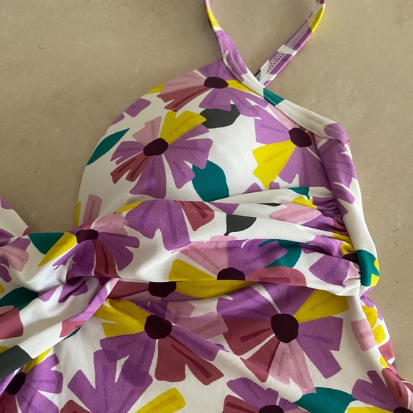 Kate Spade Floral Womens Wallflower Draped Molded Cup One Piece Size XS - Picture 9 of 9